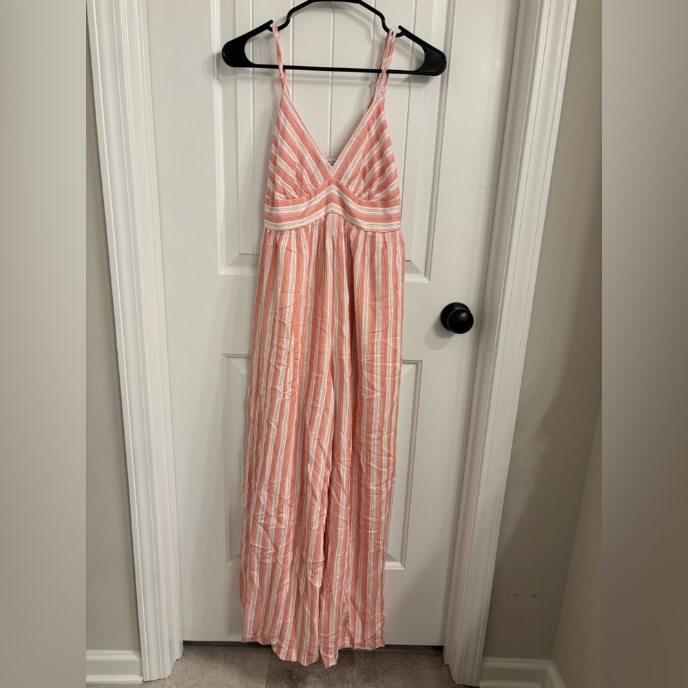 American Eagle Outfitters Coral and White Striped Dress